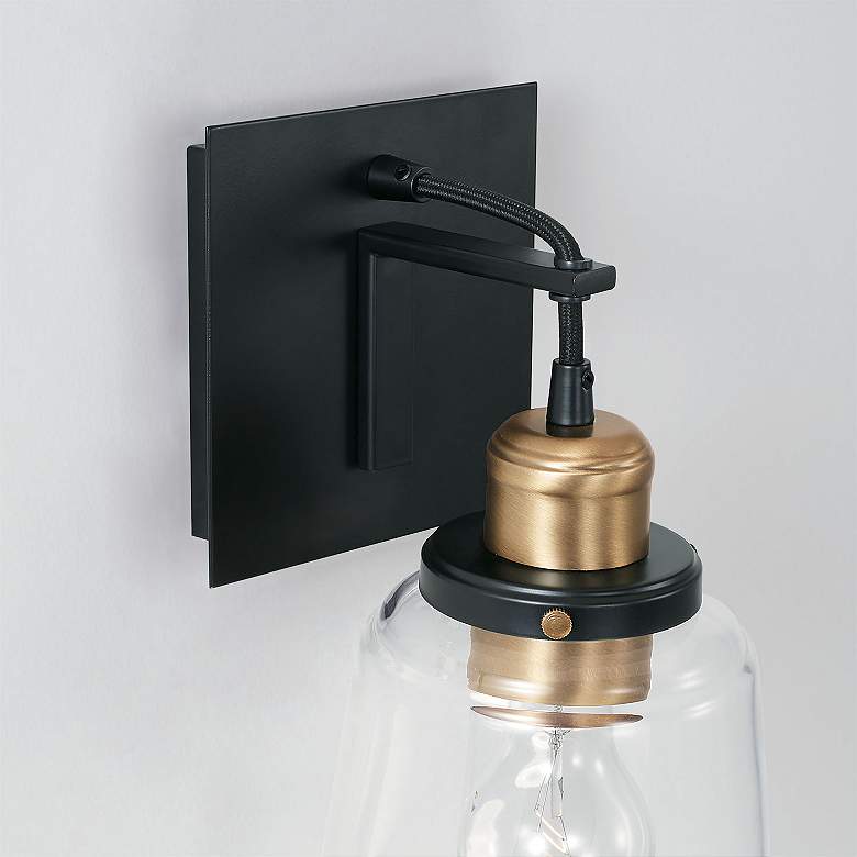 Image 3 Capital Lighting Fallon 1 Light Sconce Aged Brass and Black more views