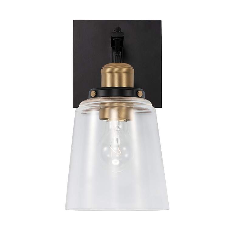 Image 4 Capital Lighting Fallon 1 Light Sconce Aged Brass and Black more views