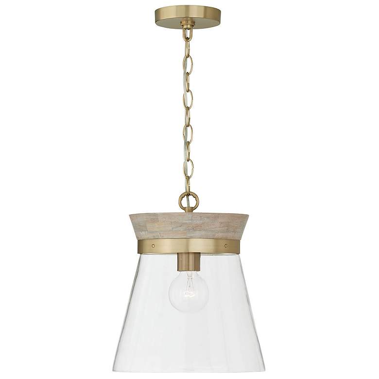 Image 1 Capital Lighting Finn 12" Wide Matte Brass Clear Glass Mini Pendant