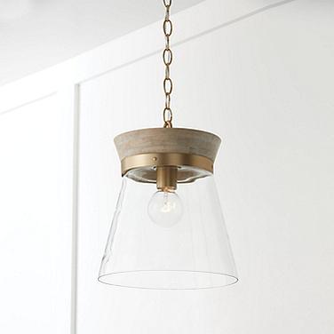 Capital Lighting Finn 12" Wide Matte Brass Clear Glass Mini Pendant
