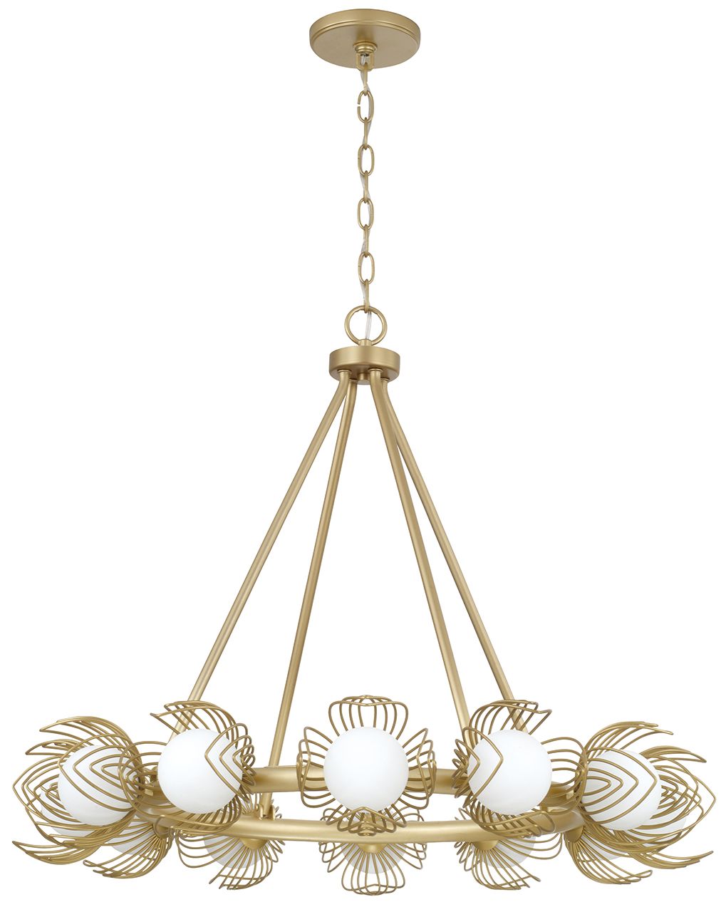 Image 2 Capital Lighting Flora 12 Light Chandelier 29" Buffed Gold