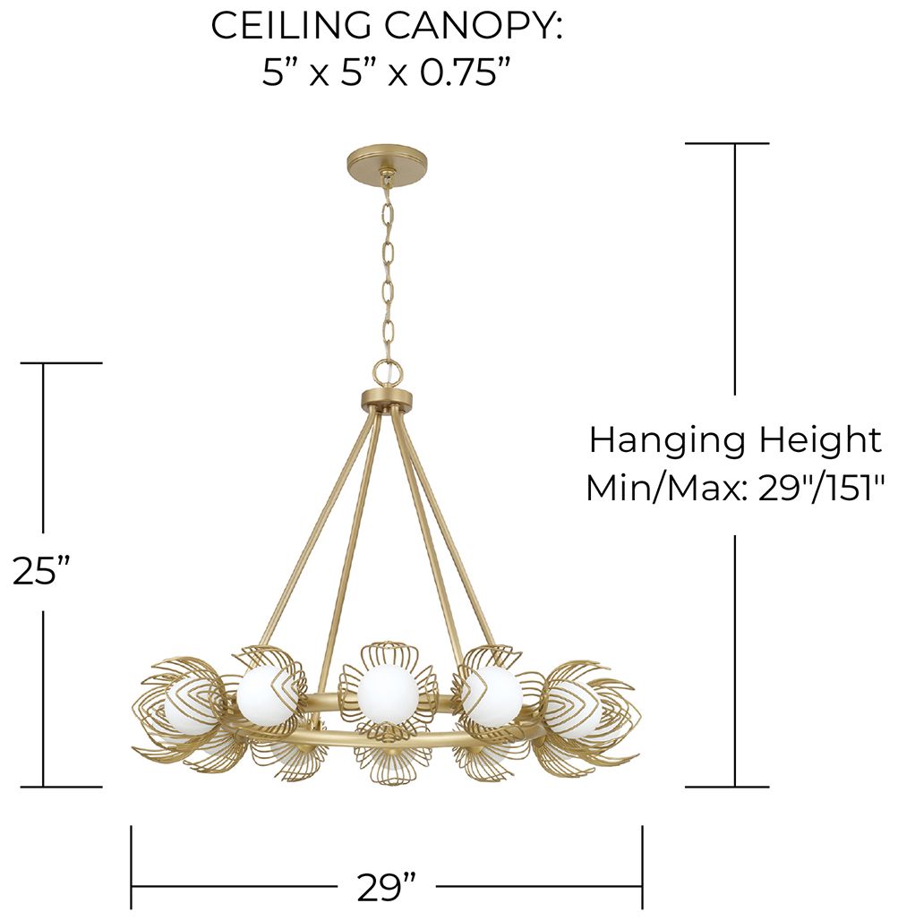 Image 6 Capital Lighting Flora 12 Light Chandelier 29" Buffed Gold more views