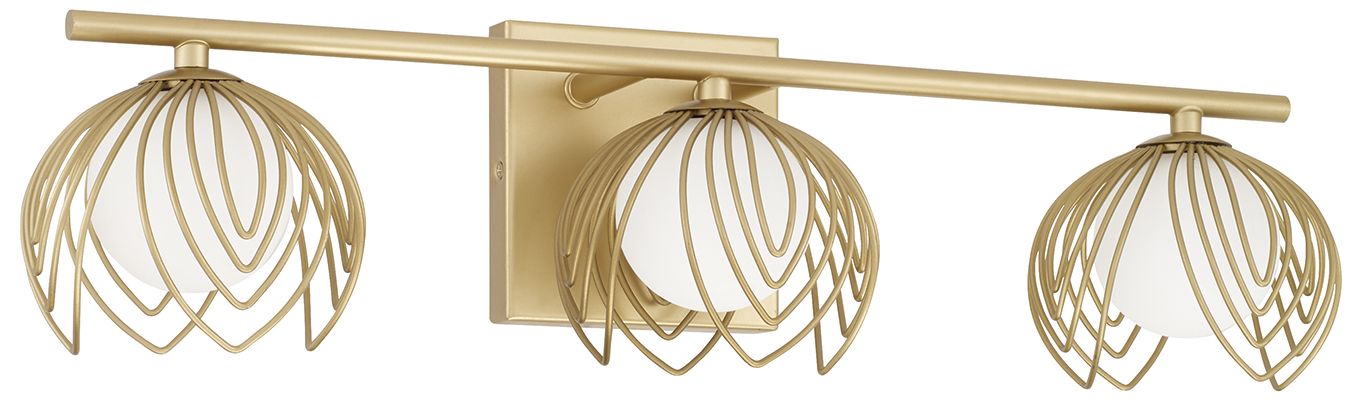 Image 2 Capital Lighting Flora 3 Light Vanity 22.75" Buffed Gold