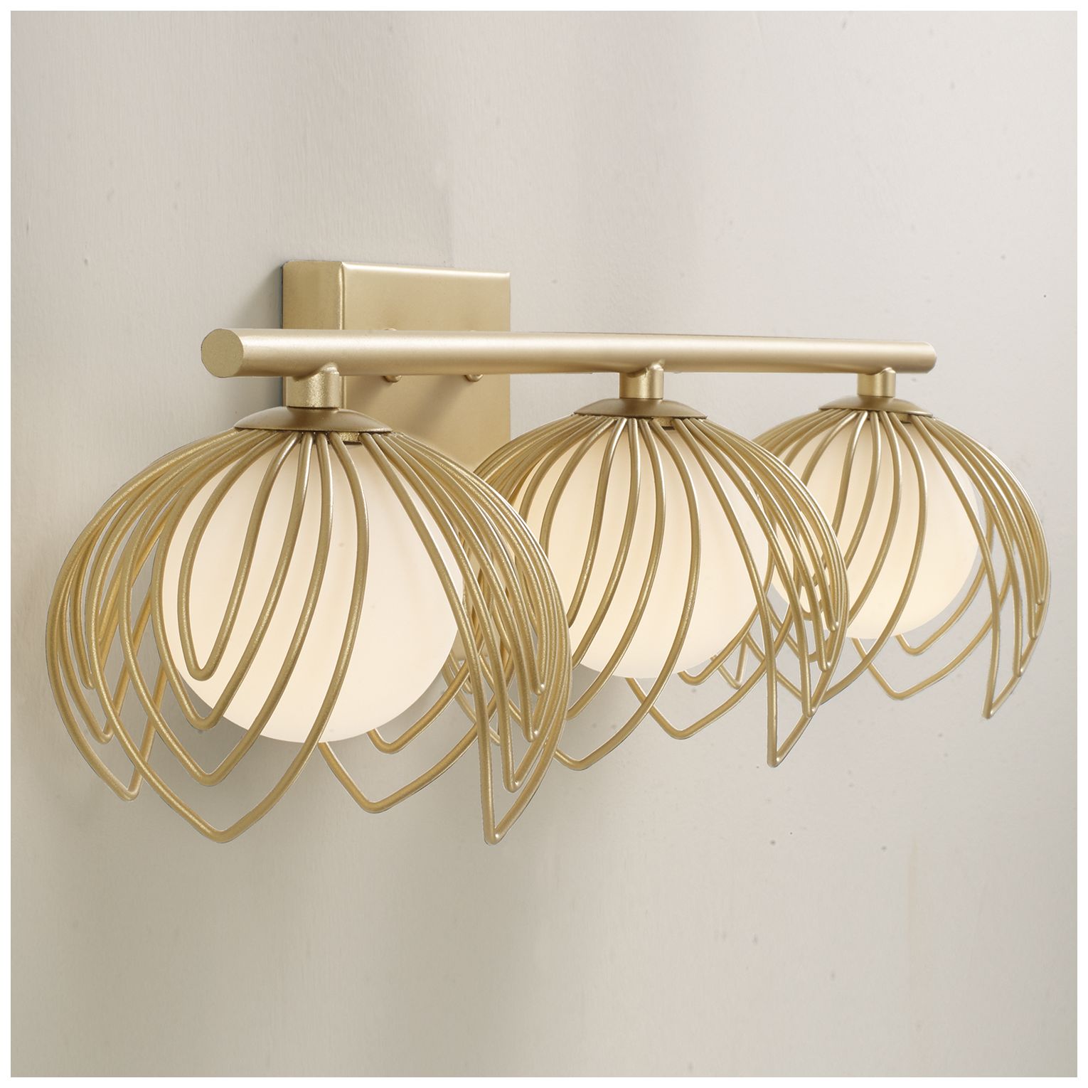 Image 3 Capital Lighting Flora 3 Light Vanity 22.75" Buffed Gold more views
