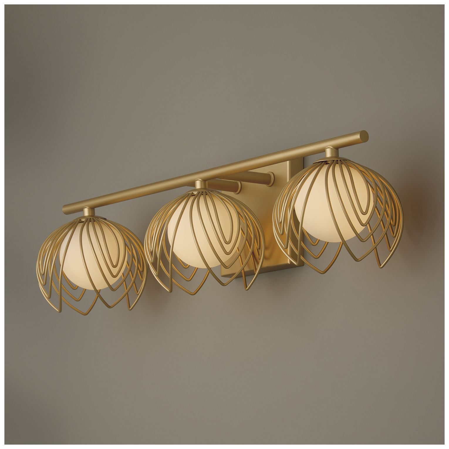Image 4 Capital Lighting Flora 3 Light Vanity 22.75" Buffed Gold more views
