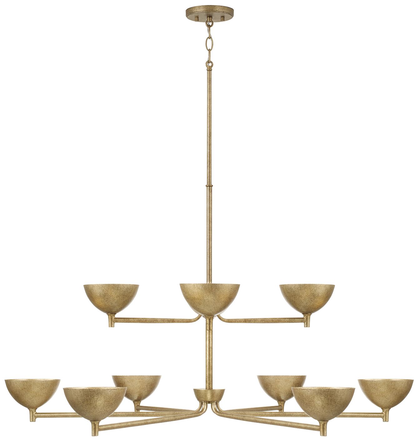 Image 2 Capital Lighting Francesca 10 Light Chandelier 43" Feathered Gold