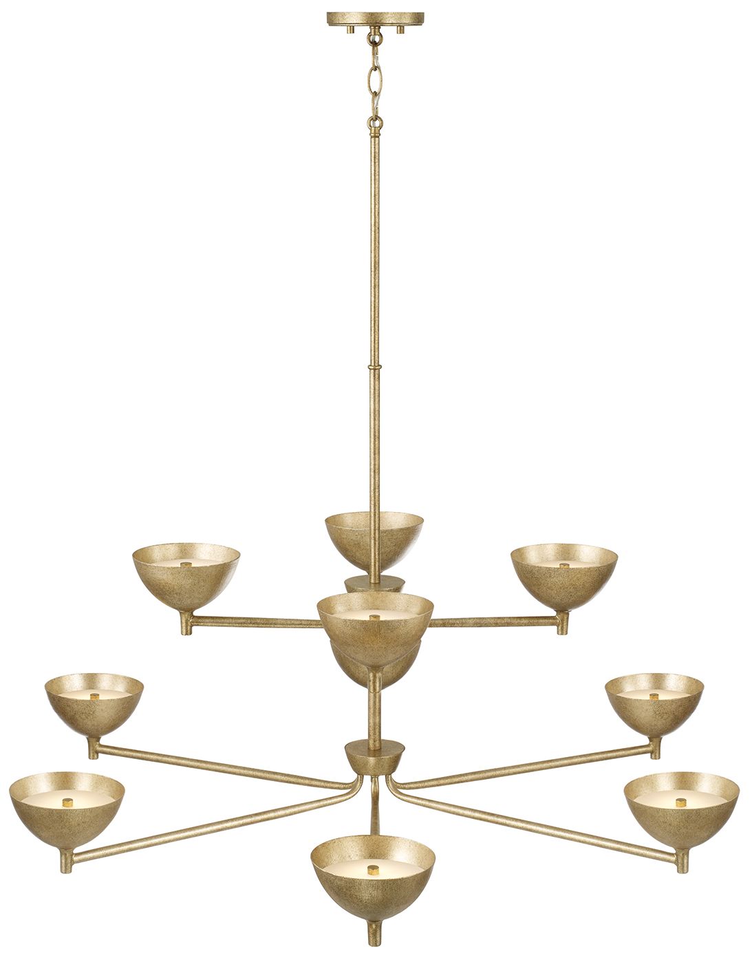 Capital Lighting Francesca 10 Light Chandelier 43" Feathered Gold