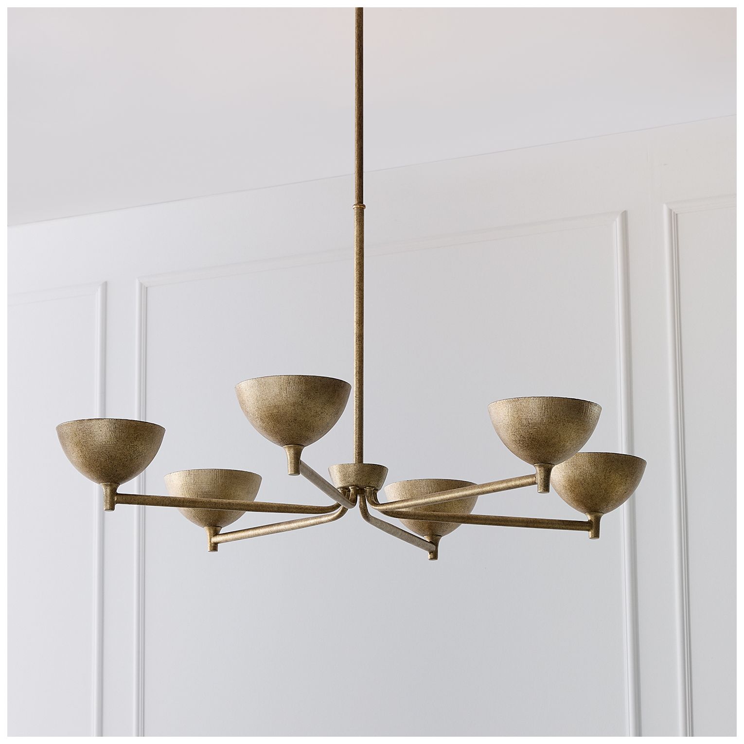 Image 4 Capital Lighting Francesca 6 Light Chandelier 34" Feathered Gold more views