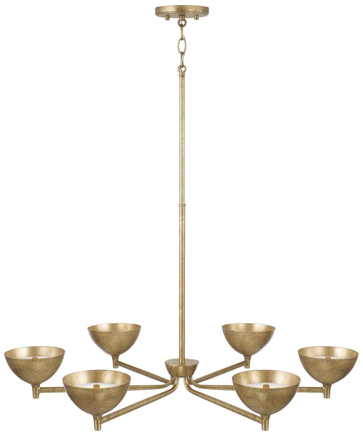 Capital Lighting Francesca 6 Light Chandelier 34" Feathered Gold