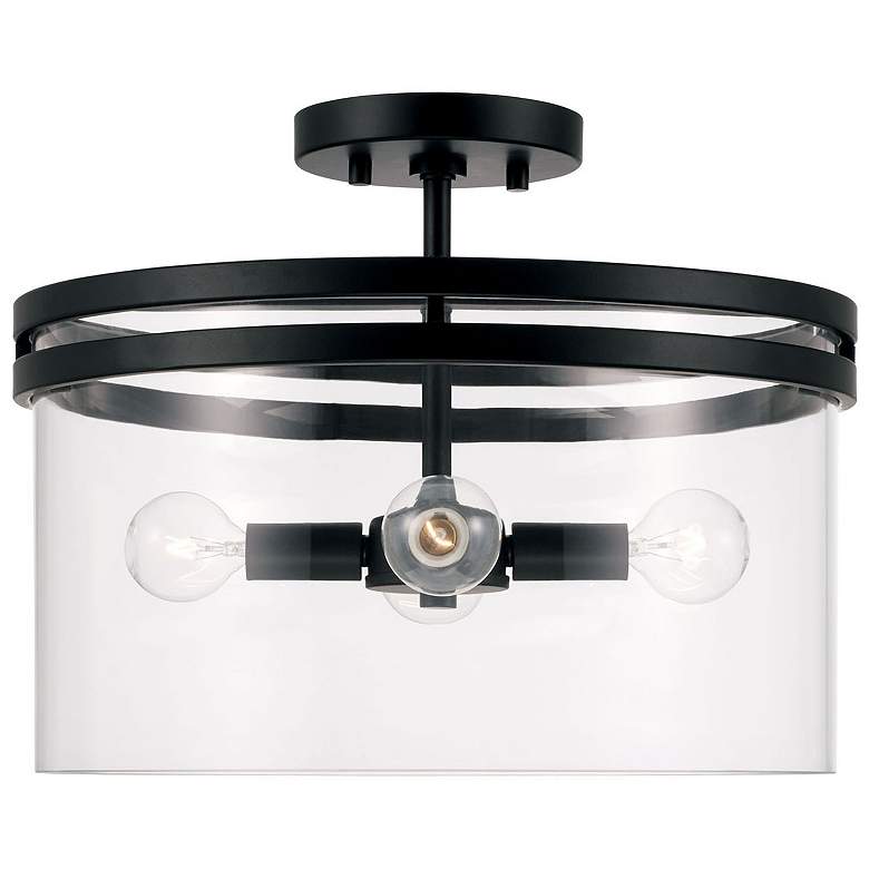 Image 2 Capital Lighting Fuller 14 1/2" Matte Black Clear Glass Ceiling Light