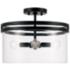 Capital Lighting Fuller 14 1/2" Matte Black Clear Glass Ceiling Light