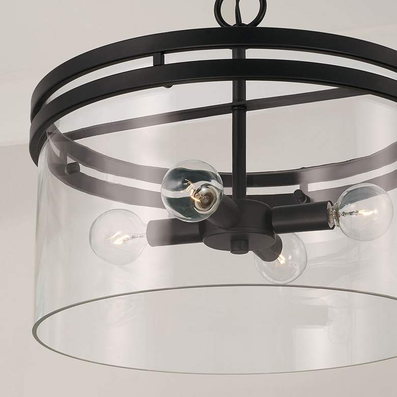 Image 3 Capital Lighting Fuller 14 1/2" Matte Black Clear Glass Ceiling Light more views