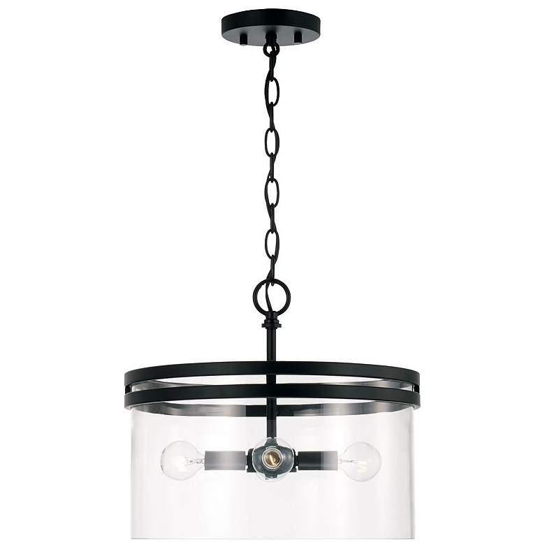 Image 4 Capital Lighting Fuller 14 1/2" Matte Black Clear Glass Ceiling Light more views