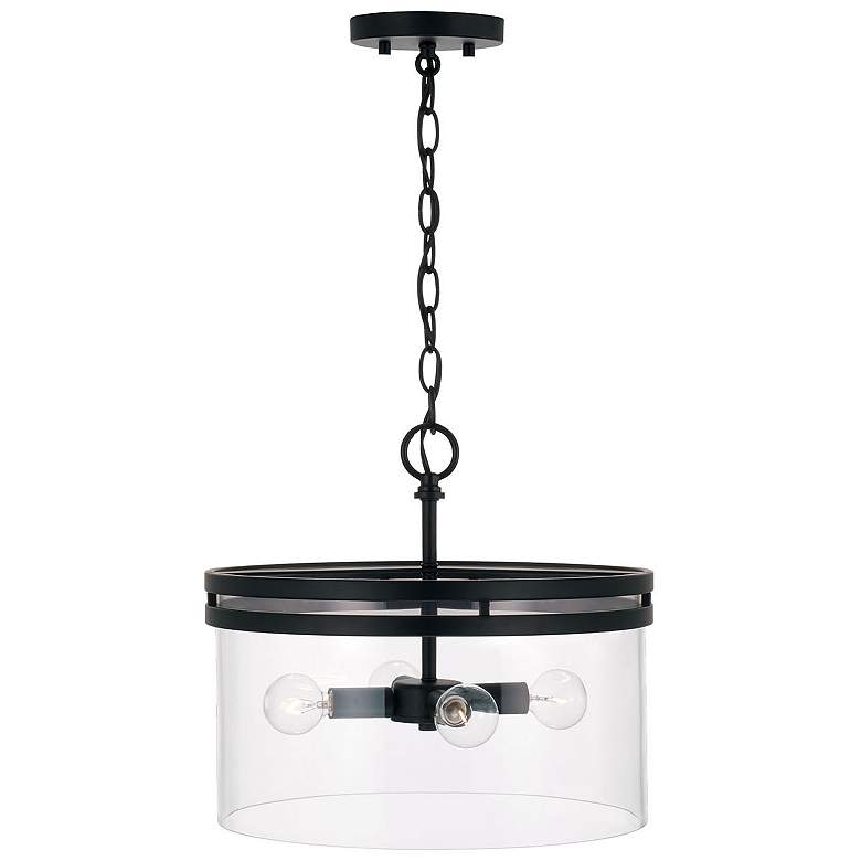 Image 5 Capital Lighting Fuller 14 1/2" Matte Black Clear Glass Ceiling Light more views