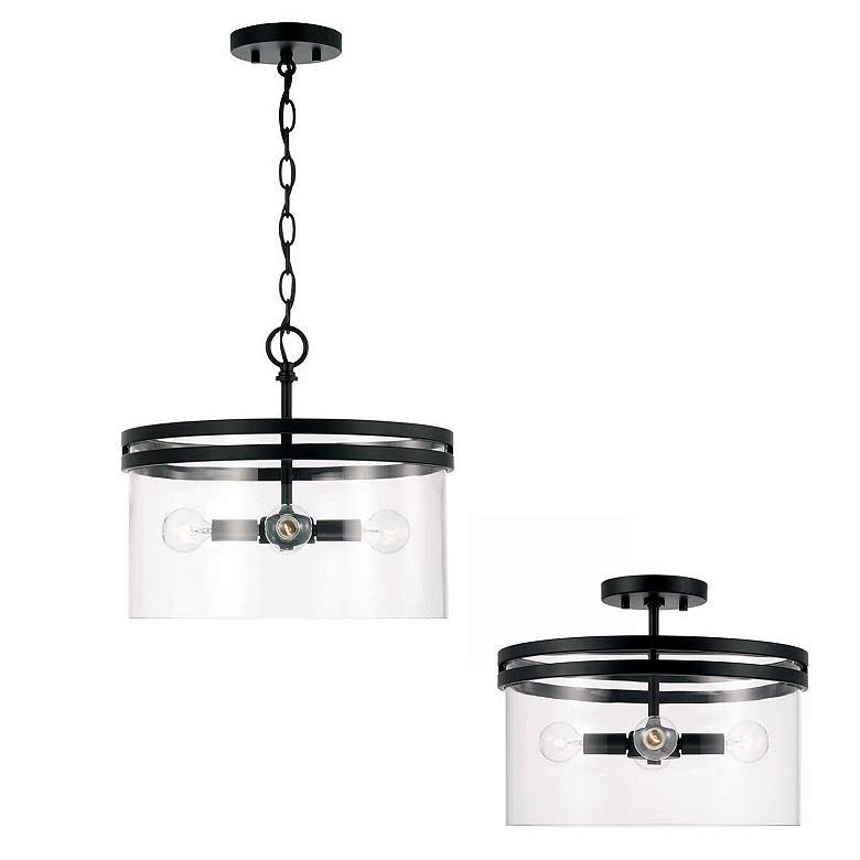 Image 6 Capital Lighting Fuller 14 1/2" Matte Black Clear Glass Ceiling Light more views