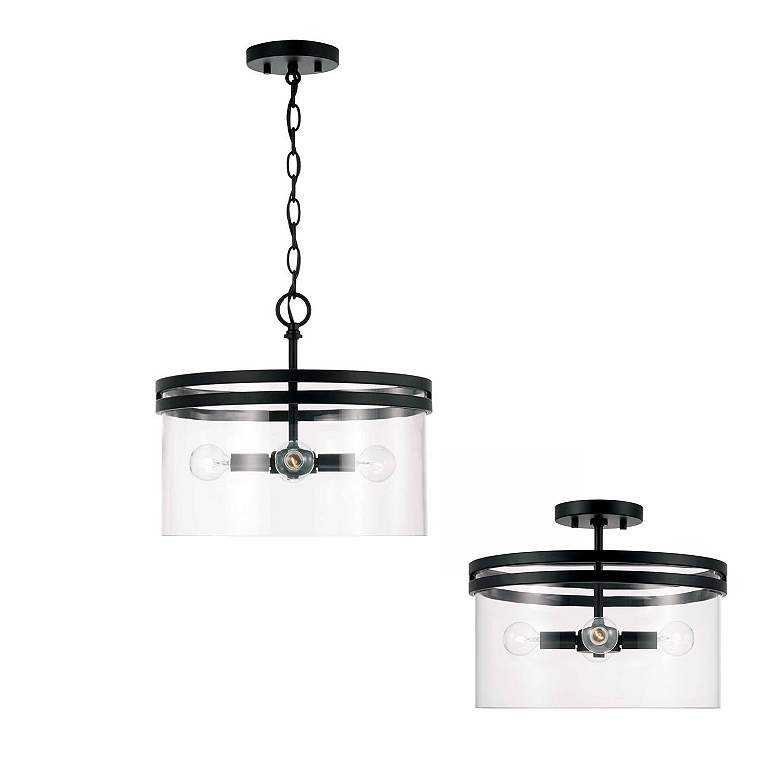 Image 7 Capital Lighting Fuller 14 1/2" Matte Black Clear Glass Ceiling Light more views