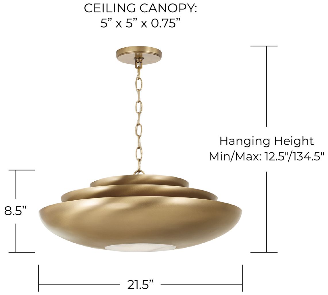 Image 6 Capital Lighting Gia 1 Light Pendant 21.5" Aged Brass more views