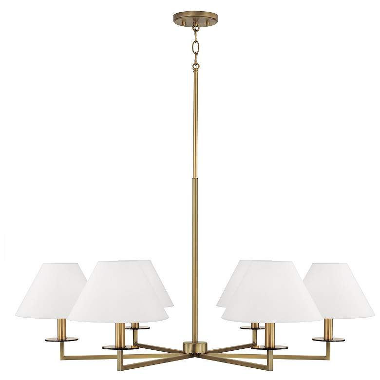 Image 1 Capital Lighting Gilda 6 Light Chandelier 39.75" Aged Brass
