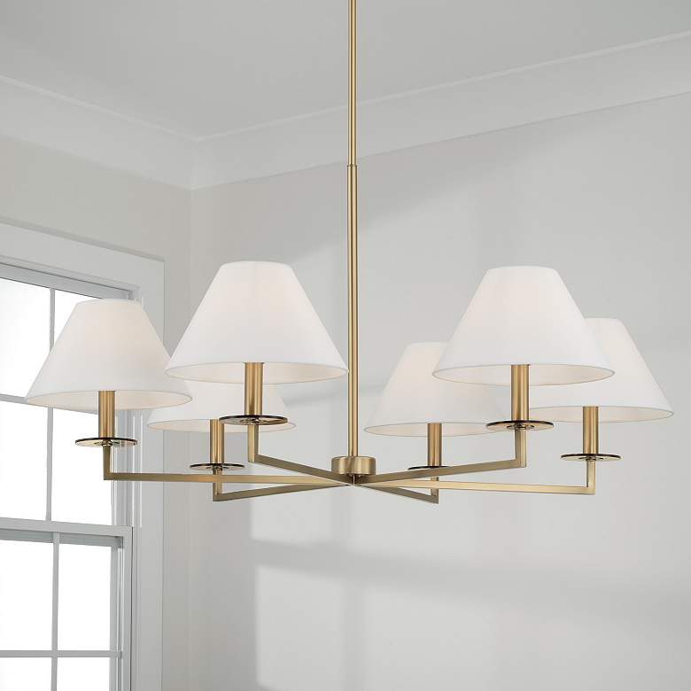 Image 1 Capital Lighting Gilda 6 Light Chandelier 39.75" Aged Brass