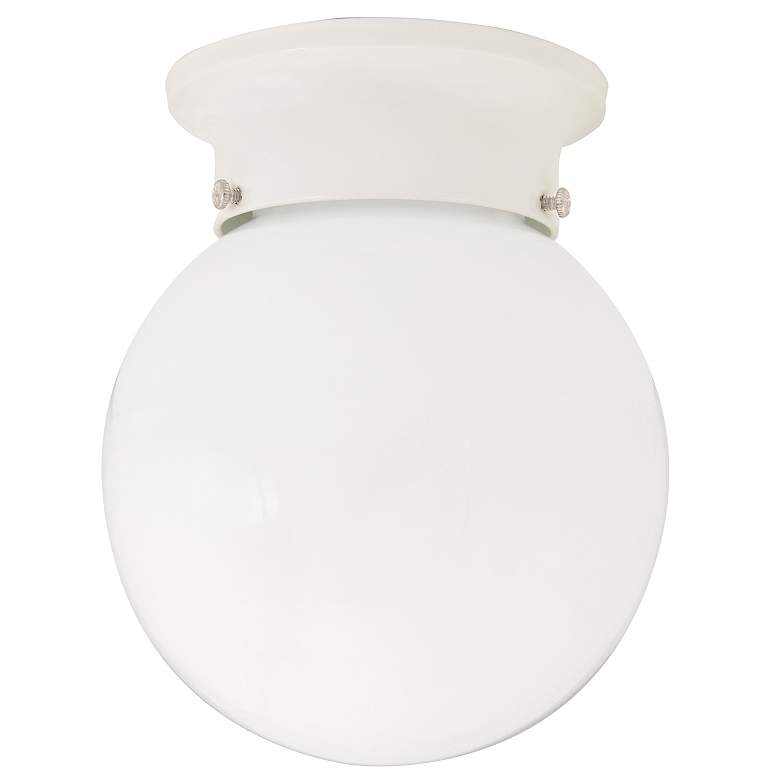 Image 1 Capital Lighting Globe 1 Light Flush Mount White