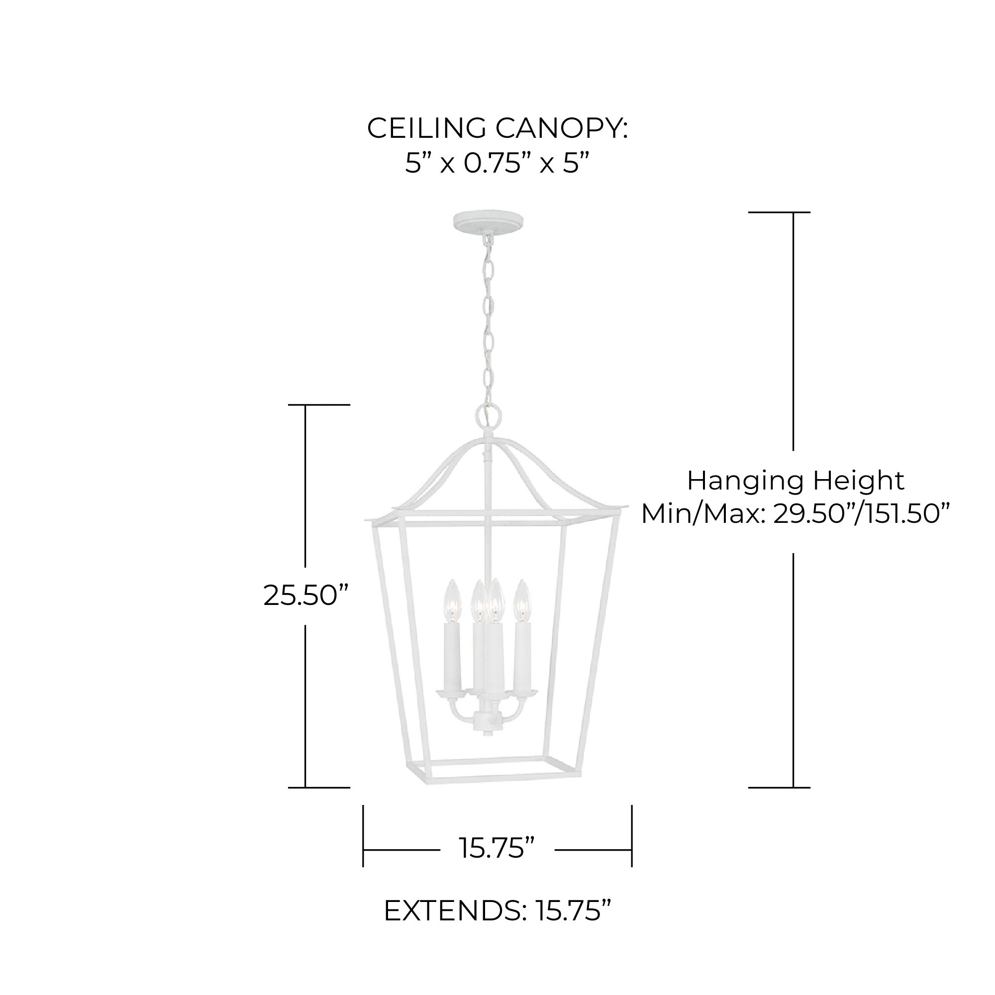 Image 5 Capital Lighting Grady 4 Light Foyer 15.75" Textured White more views