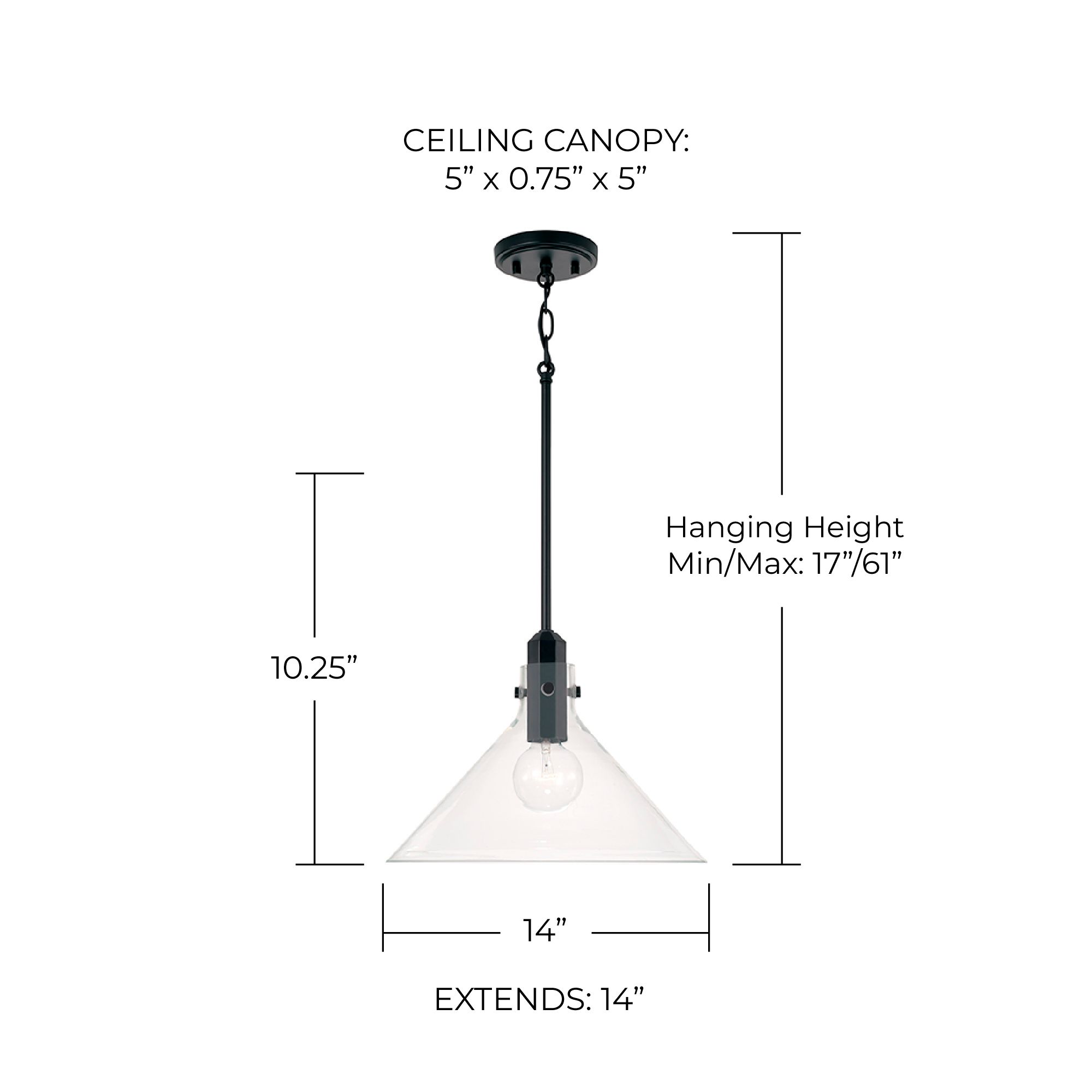 Image 5 Capital Lighting Greer 1 Light Pendant 14" Matte Black more views