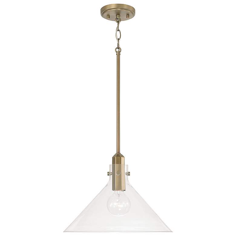 Image 2 Capital Lighting Greer 1 Light Pendant Aged Brass
