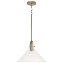 Capital Lighting Greer 1 Light Pendant Aged Brass