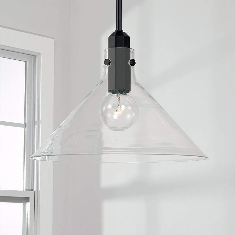 Image 1 Capital Lighting Greer 1 Light Pendant Matte Black