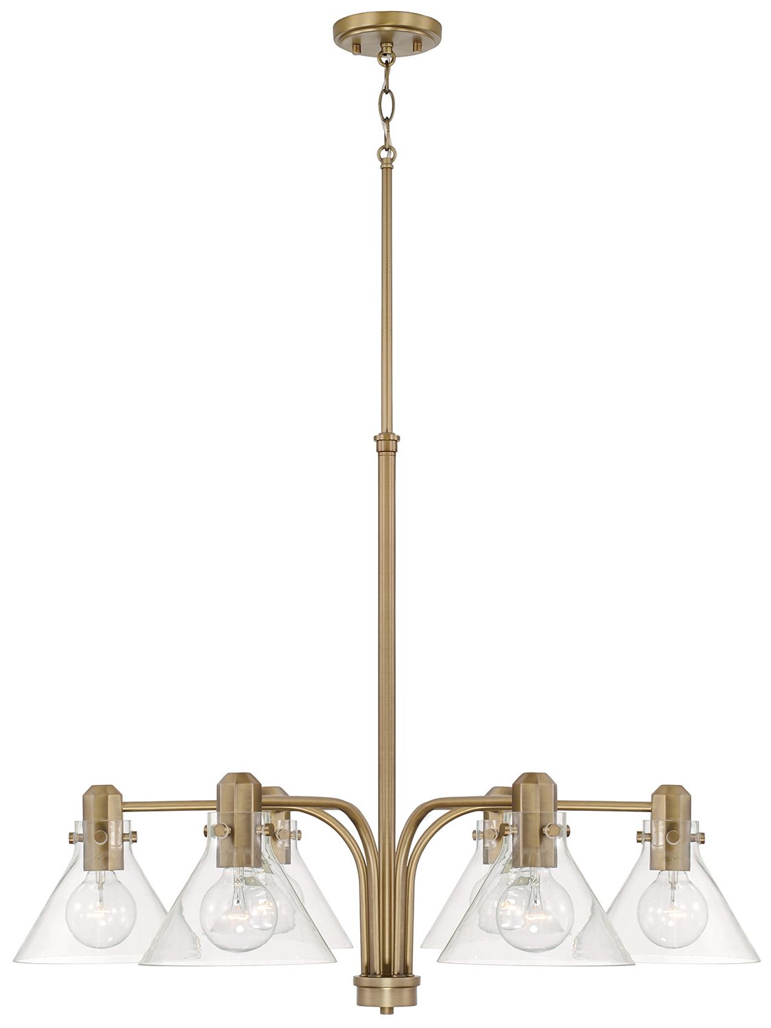 Capital Lighting Greer 6 Light Chandelier 33" Aged Brass