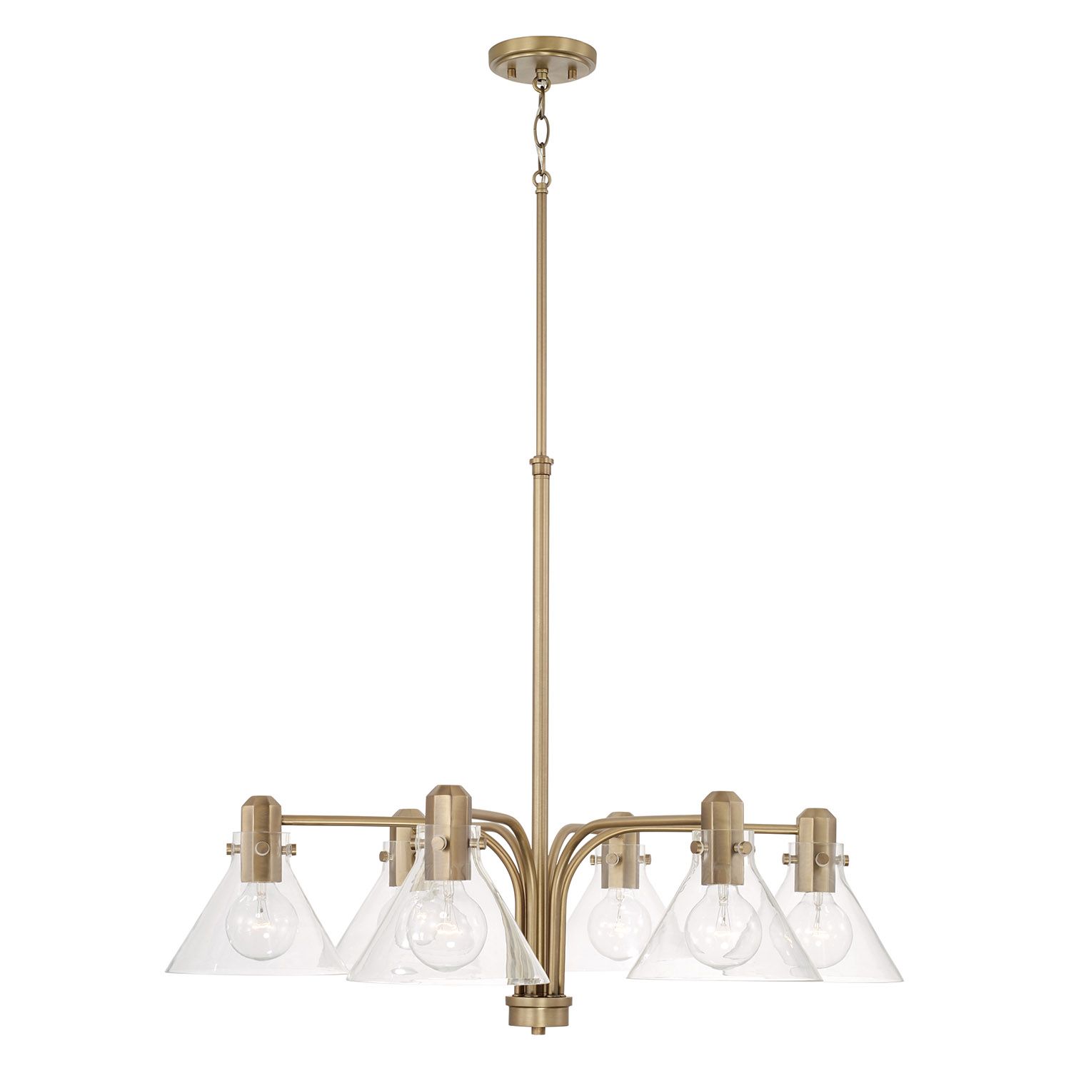 Image 4 Capital Lighting Greer 6 Light Chandelier 33" Aged Brass more views