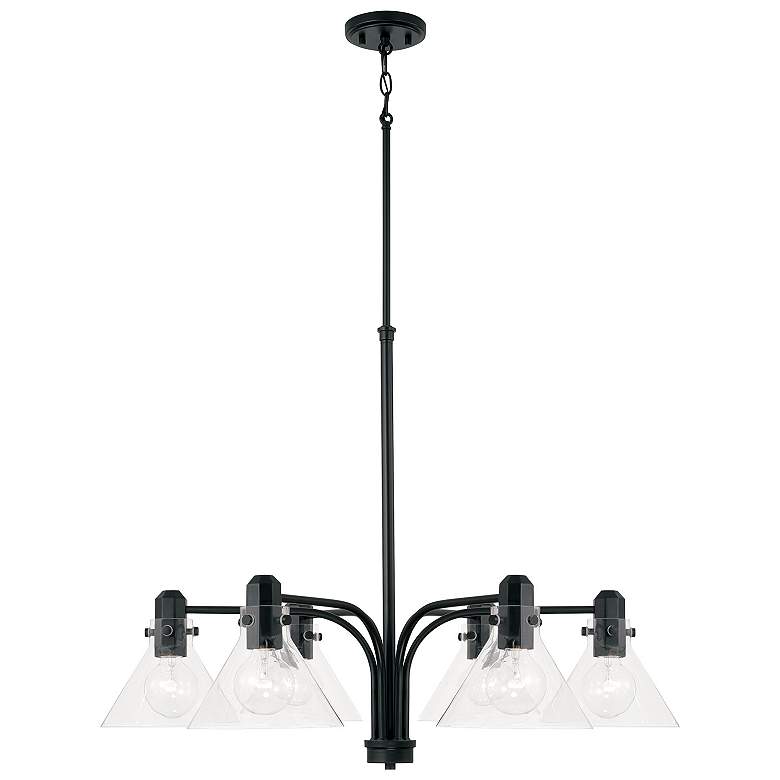 Image 2 Capital Lighting Greer 6 Light Chandelier Matte Black