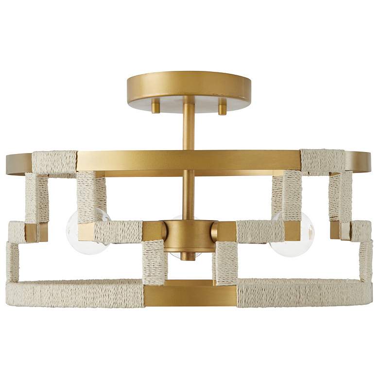 Image 1 Capital Lighting Hala 3 Light Dual Mount Pendant Bleached Natural Jute