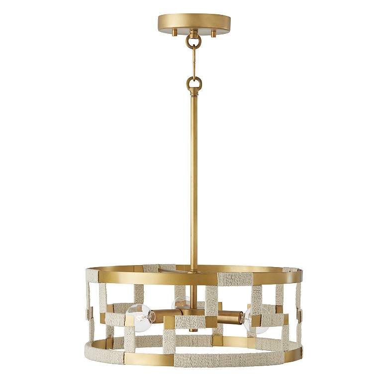 Image 4 Capital Lighting Hala 3 Light Dual Mount Pendant Bleached Natural Jute more views