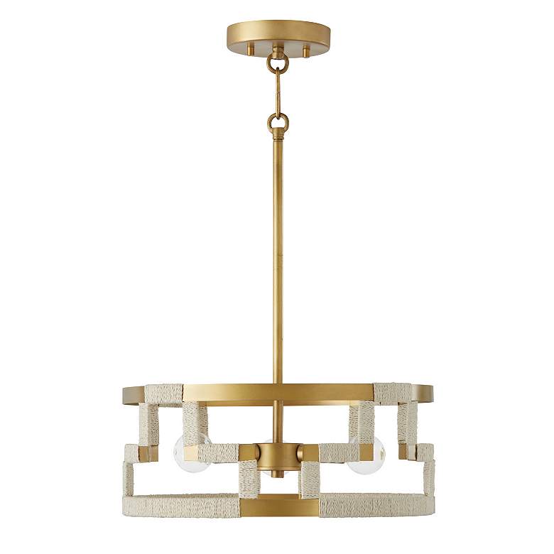 Image 5 Capital Lighting Hala 3 Light Dual Mount Pendant Bleached Natural Jute more views