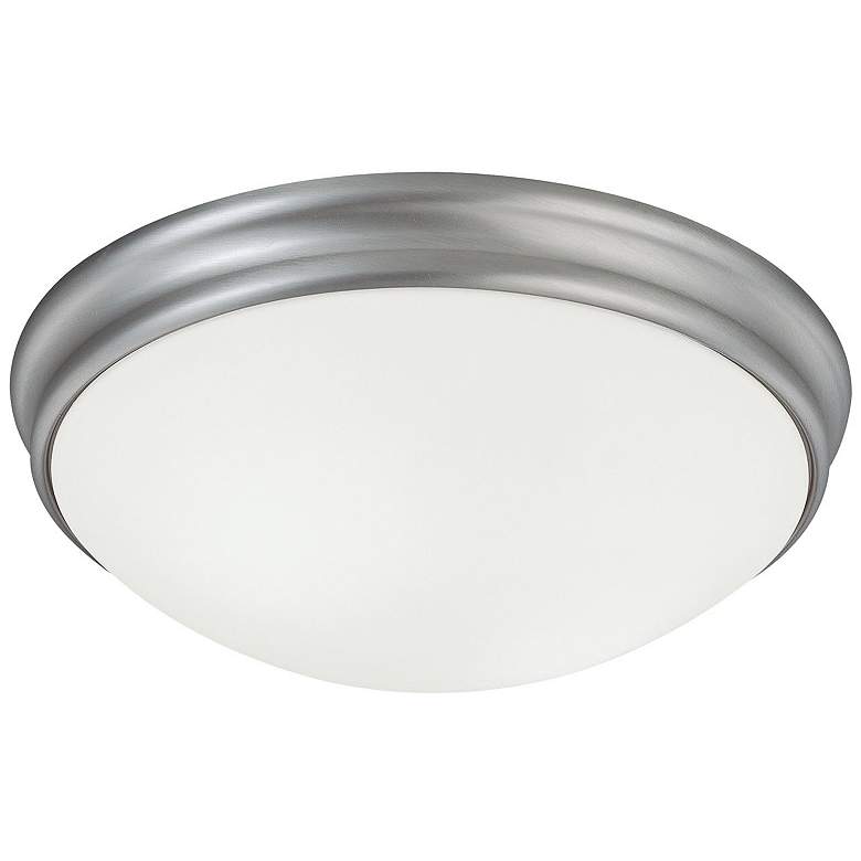 Image 1 Capital Lighting Hansen 14" White and Nickel 3-Light Ceiling Light