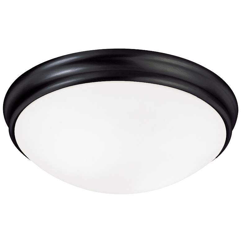 Image 1 Capital Lighting Hansen 14" Wide 3-Light Black and White Ceiling Light