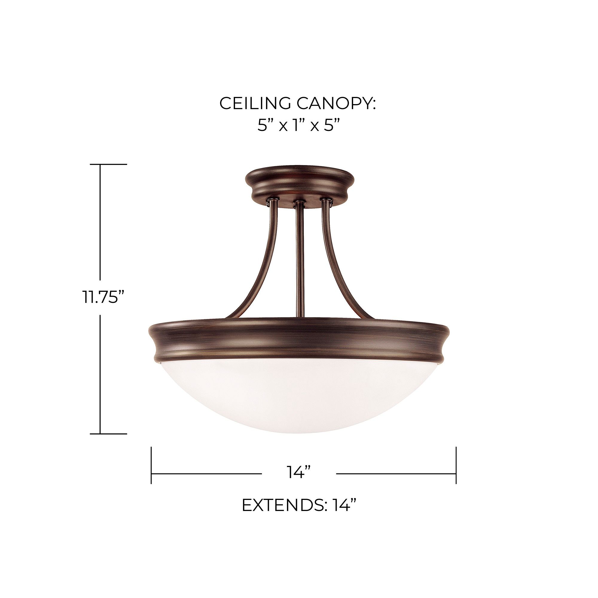 Image 2 Capital Lighting Hansen 3 Light Semi Flush 14" Oil Rubbed Bronze more views