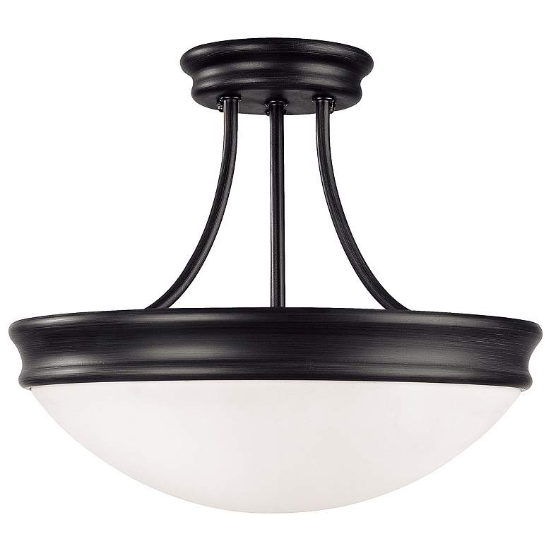 Image 1 Capital Lighting Hansen 3 Light Semi-Flush Matte Black