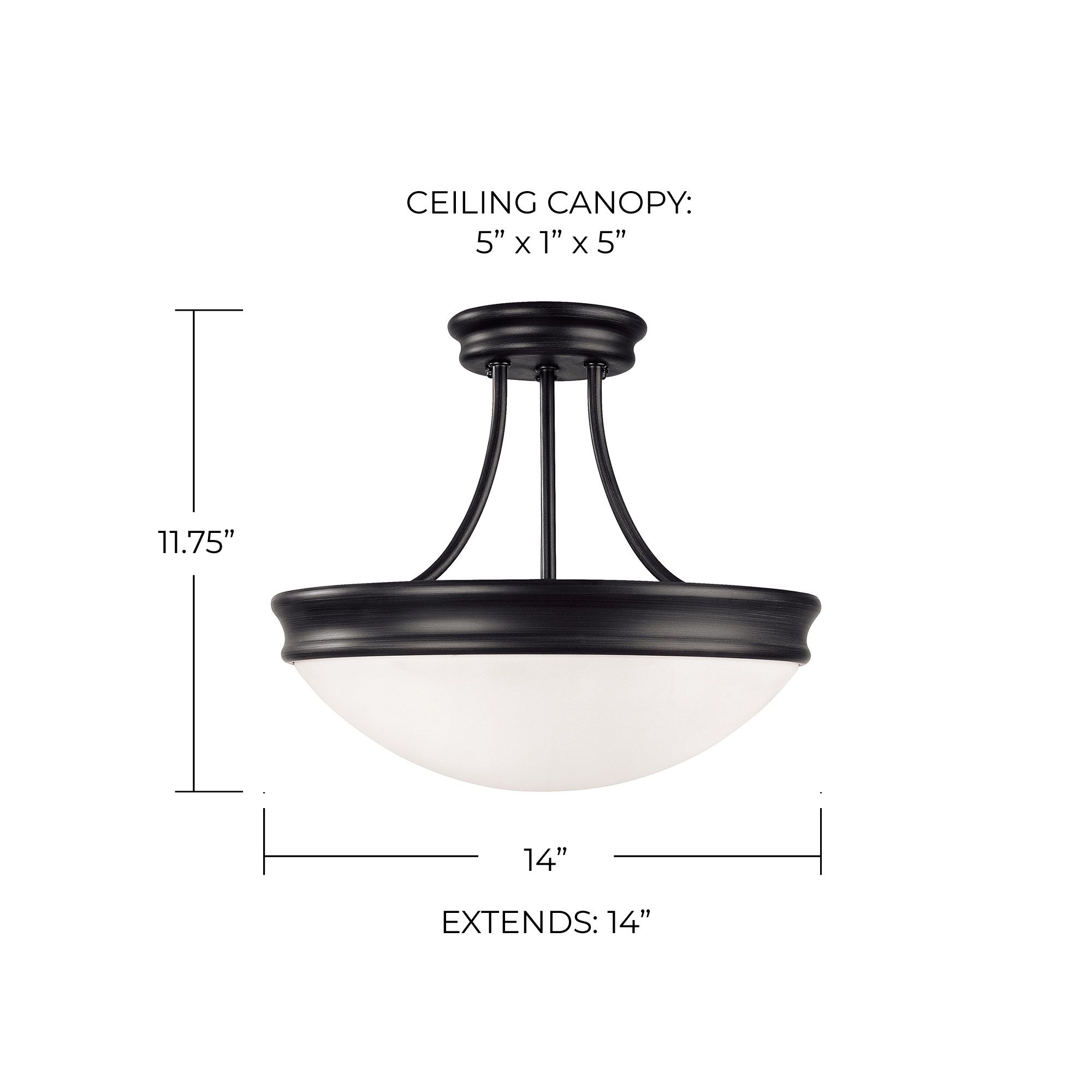 Image 2 Capital Lighting Hansen 3 Light Semi-Flush Matte Black more views