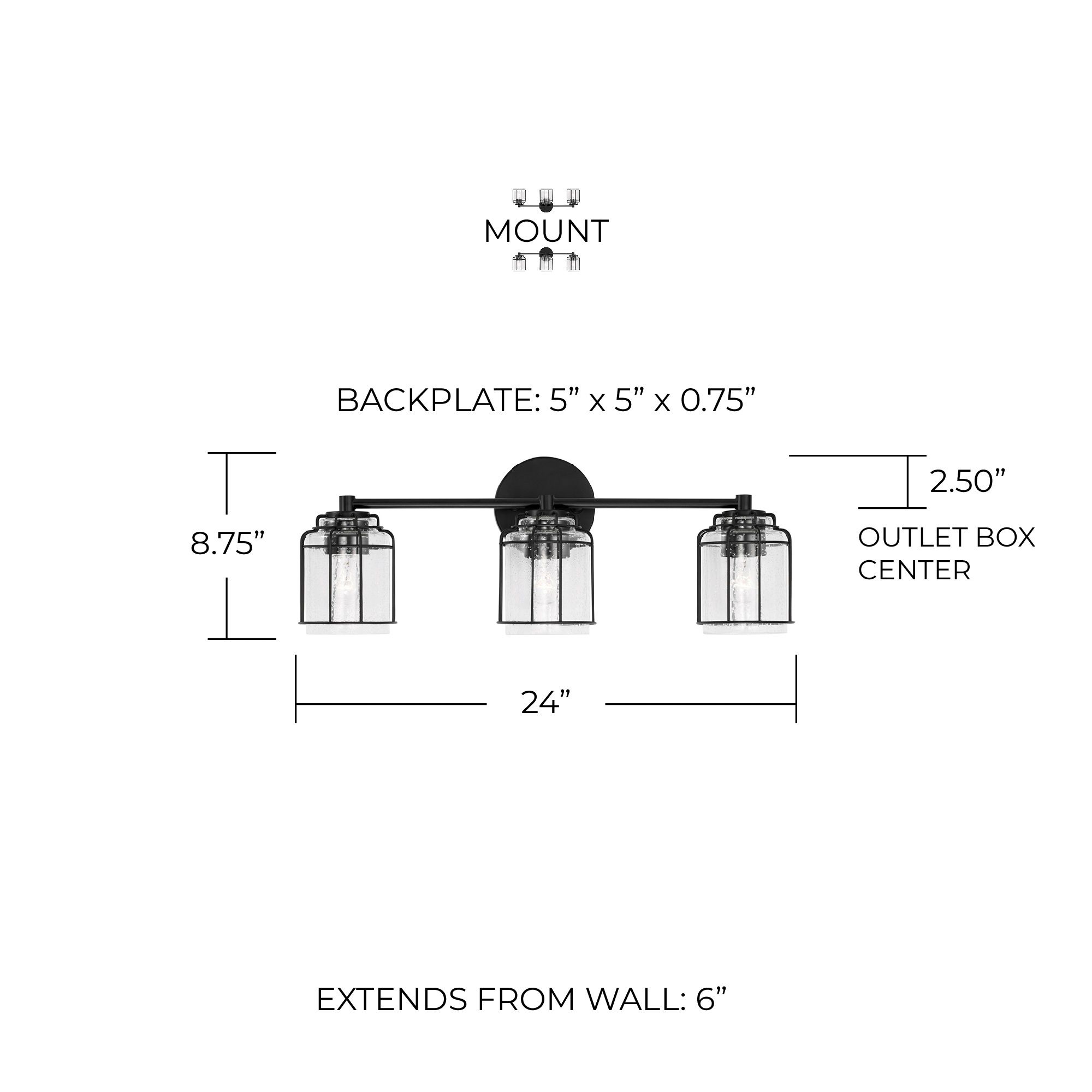 Image 5 Capital Lighting Harmon 3 Light Vanity Matte Black more views