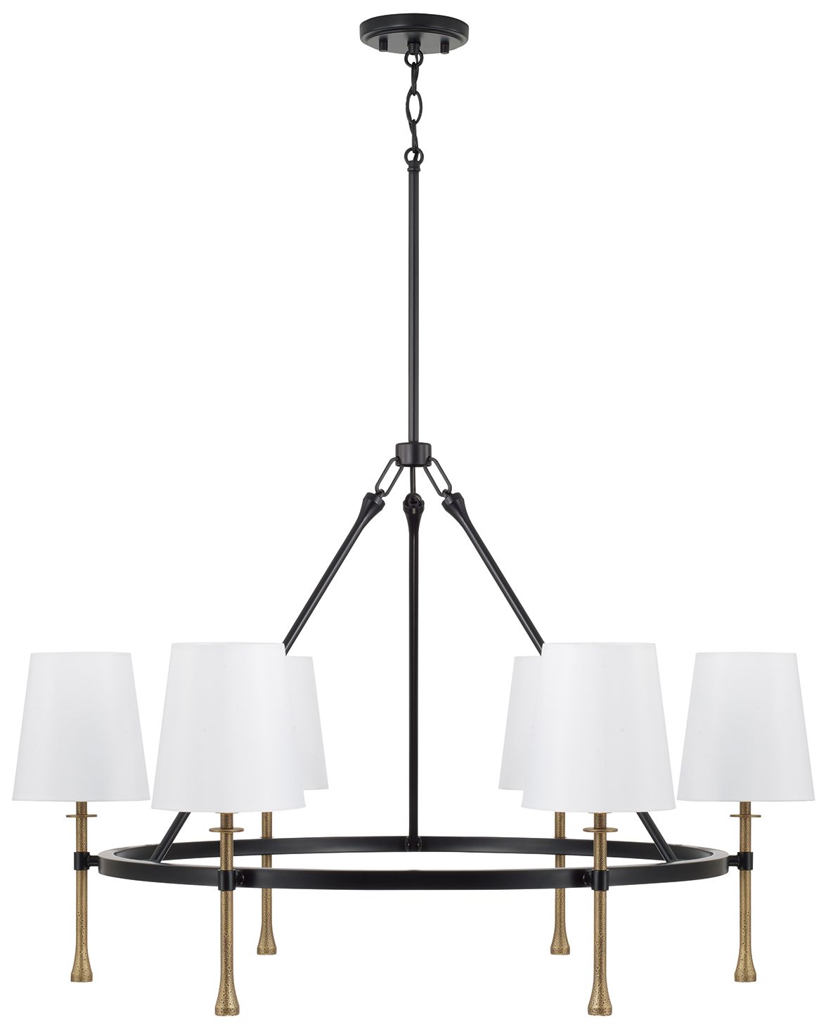 Image 2 Capital Lighting Hollis 6 Light Chandelier 35" Matte Black