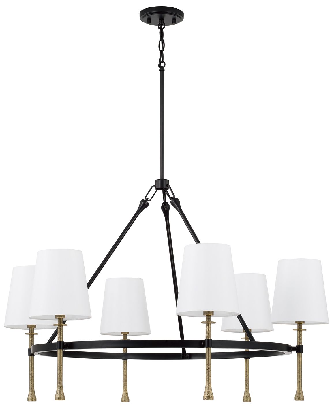 Image 3 Capital Lighting Hollis 6 Light Chandelier 35" Matte Black more views