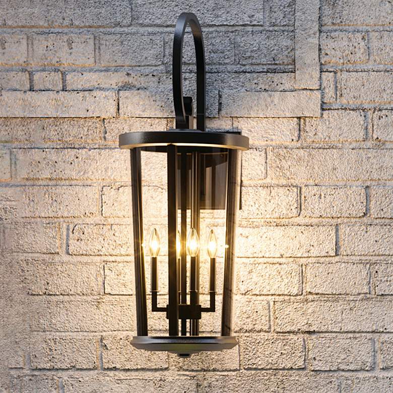 Image 1 Capital Lighting Howell 31 1/2" Black 4-Light Scroll Arm Outdoor Light