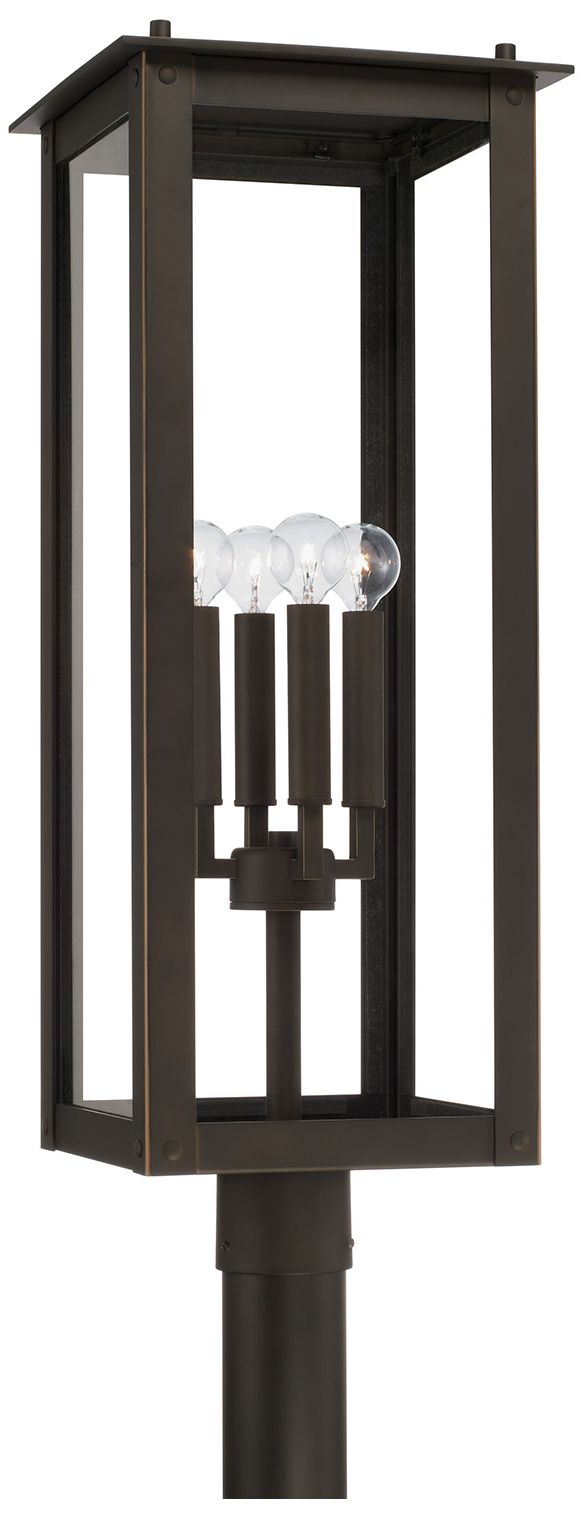 Image 2 Capital Lighting Hunt 4 Light Outdoor Post lantern 11" Oiled Bronze