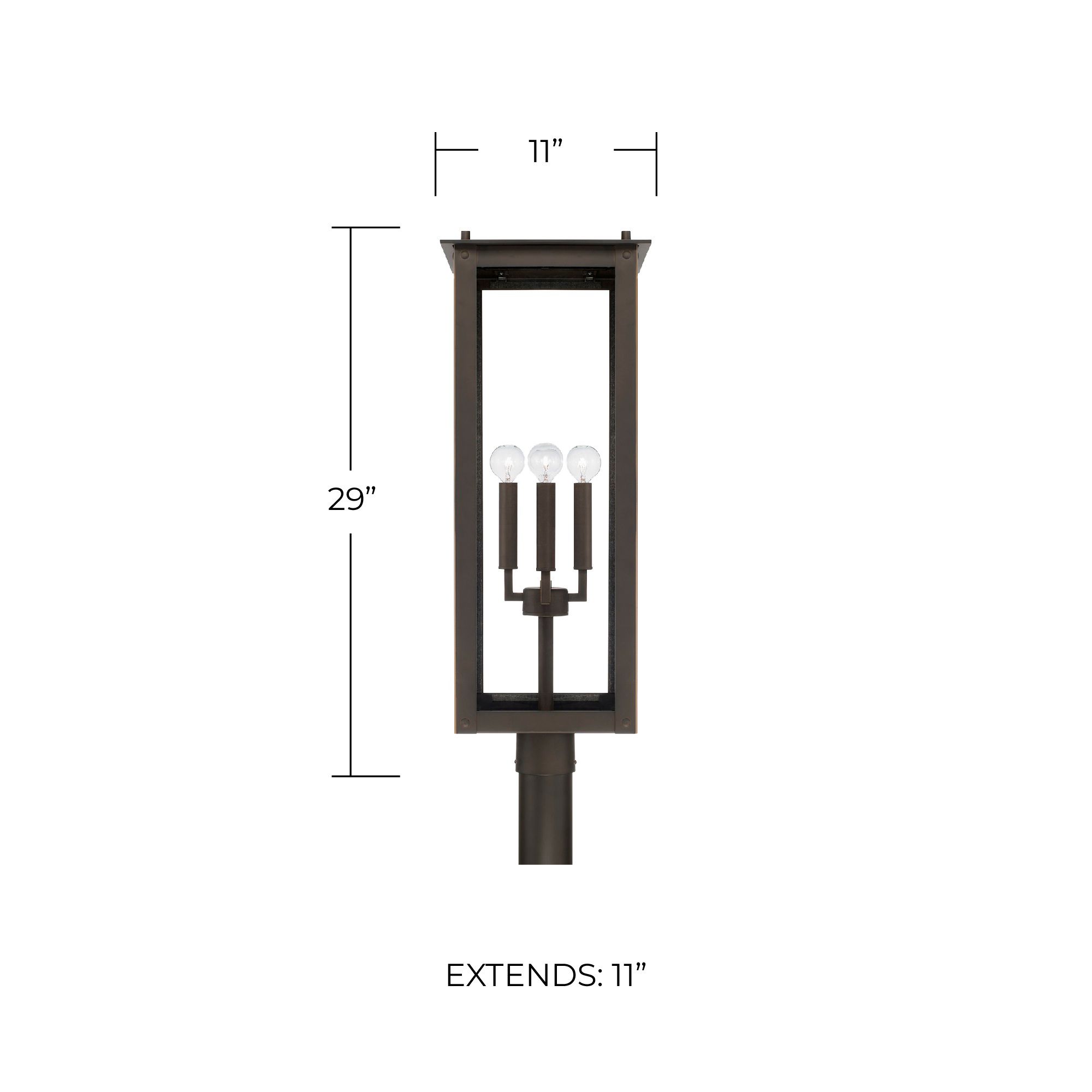 Image 5 Capital Lighting Hunt 4 Light Outdoor Post lantern 11" Oiled Bronze more views