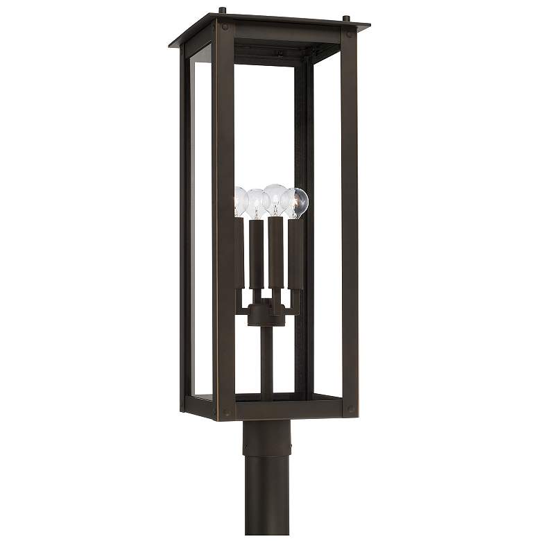 Image 1 Capital Lighting Hunt 4 Light Outdoor Post Lantern Oiled Bronze