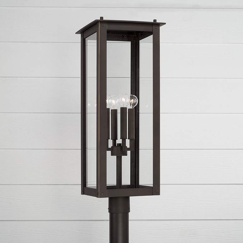 Image 1 Capital Lighting Hunt 4 Light Outdoor Post Lantern Oiled Bronze
