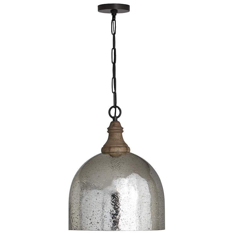 Image 2 Capital Lighting Inglewood 15" Stone Seeded Mercury Glass Pendant