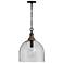 Capital Lighting Inglewood 15" Wide Dark Pewter Glass Pendant Light